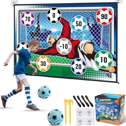 dashfor Fußball Spielset für Kinder, Indoor Outdoor Fußballspiele mit Klettbällen und faltbaren Flanell Toren, Fußball Geschenke für 3-12 jährige Jungen Mädchen von dashfor