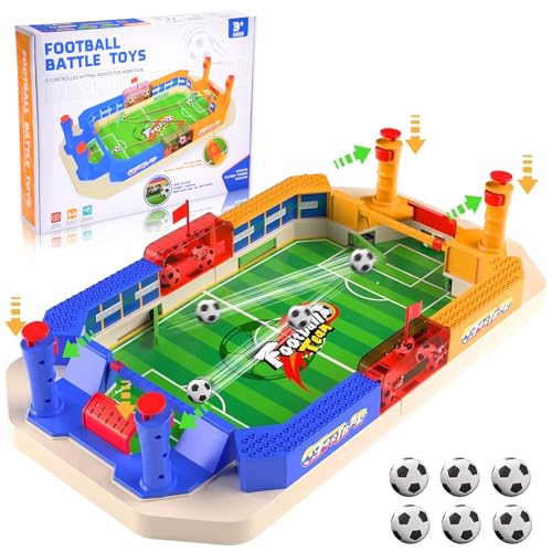 dashfor Tischkicker, Tischfussball Spiele mit 6 Fußbällen, Mini-Fußball Interaktives Spiel, Fussball Geschenke Jungen Weihnachten Geburtstag Party Worlds Cup Fußball von dashfor