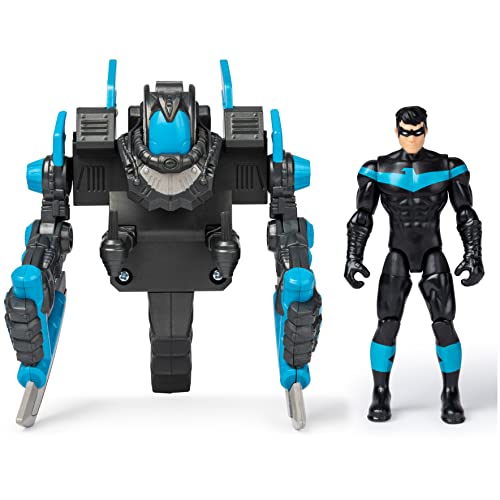 DC Batman, 10,2 cm Nightwing Mega Gear Deluxe Actionfigur mit transformierender Rüstung von Spin Master