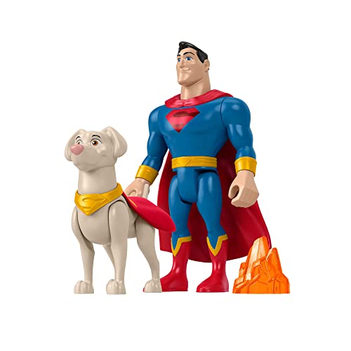 Fisher-Price DC Super Pets HGL02 - DC League of Super-Pets Superman & Krypto, Set mit 2 beweglichen Figuren und Zubehör, Spielzeug für Kinder ab 3 Jahren von Fisher-Price