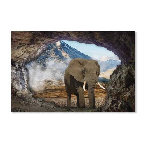 1000 Stück Puzzle，Afrika Thailand Elefant，Erwachsene Papier puzzles, Kinder Entdecken Sie Kreativität Wandkunst Dekor Spielzeug（38x26cm）-27 von dcobs