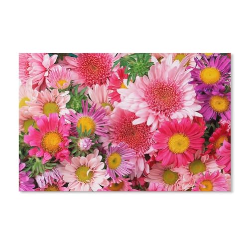 1000 Teile Puzzle Für Erwachsene Und Kinder，Bunte Blumen, Chrysanthemen, rosa，Stressabbau Herausforderung Bodenpuzzle DIY Home Wanddekoration（38x26cm）-41 von dcobs