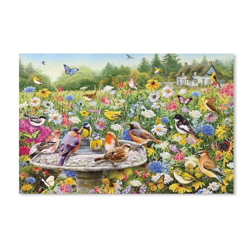 Puzzle 1000 Teile Erwachsene，Blumen und Vögel，Papier puzzle（38x26cm）-105 von dcobs