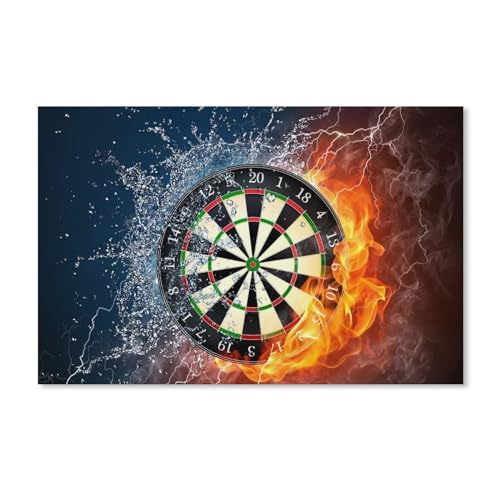 Puzzle 1000 Teile Erwachsenen puzzle，Darts, Zielscheibe, Feuer, Wasser, Gischt，Kind Aus Karton Puzzle Panorama Art DIY Leisure Game Fun Geschenk Spielzeug Geeignete Freunde Familie（52x38cm）-A391 von dcobs