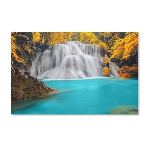 Puzzle 1000 Teile für Erwachsene，Wasserfall, Fluss, Herbst, Bäume，Klassische Puzzle Teenager Jungen Mädchen Puzzle DIY Moderne Wohnkultur Einzigartiges Geschenk Intellektuelles Spiel（50x70cm）-A197 von dcobs