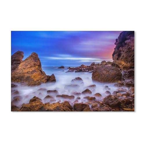 Strand, Felsen, Sonnenaufgang, Meer, Morgendämmerung，Puzzles 1000 Teile für Erwachsene, Klassische Puzzle Teenager Puzzle Perfektes Pädagogisches Geschenk für Jungen Und Mädchen（38x26cm）-A209 von dcobs