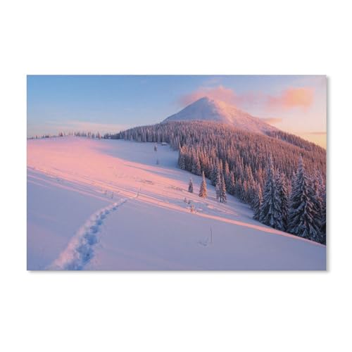 Winter, Hang, Bäume, Schnee, Berge, Sonnenstrahlen，Puzzles 1000 Teile für Erwachsene, Klassische Puzzle Teenager Puzzle Perfektes Pädagogisches Geschenk für Jungen Und Mädchen（50x70cm）-A63 von dcobs