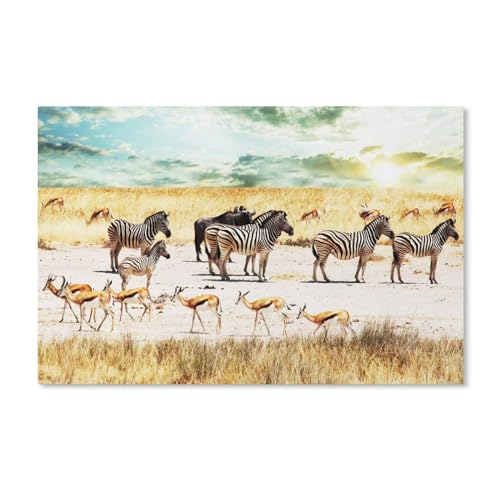 Zebra und Hirsch，Puzzle 1000 Teile für Erwachsene, Klassische Puzzle Teenager Jungen Mädchen Puzzle Puzzles Spiele Pädagogisches Geschenk Home Decor（52x38cm）-A277 von dcobs