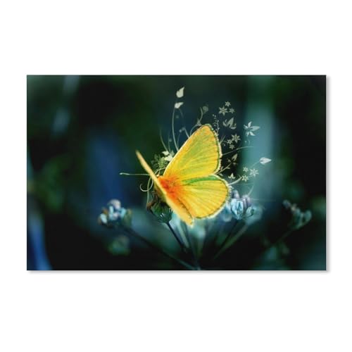 gelber Schmetterling，1000 Teile Puzzle Erwachsene Dekompressionsspielzeug Erwachsene Ideales Pädagogisches Puzzle Erwachsene Spiele Geschenk（52x38cm）-143 von dcobs