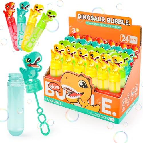 deAO 24 Stück Kinder Seifenblasen Set, Seifenblasen Stäbe Spielzeug mit 35 ml Seifenblasenwasser, Bubble Sticks Bunte Bubbles für Kindergeburtstag Mitgebsel Garten Hochzeit Karneval von deAO