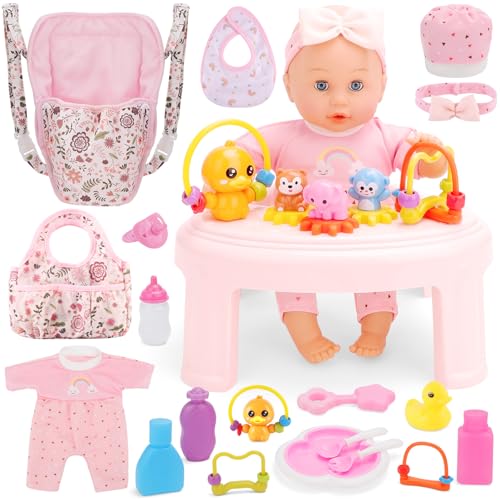 deAO Baby Puppe mit Zubehör, 33 cm Puppe mit Puppentrage Kleidung Fläschchen Puppenstuhl Spielzeug & Puppenzubehör Rollenspiel-Set für Kinder ab 3 Jahren deAO Baby Puppe mit Zubehör, 33 cm Puppe mit Puppentrage Kleidung Fläschchen Puppenstuhl Spielzeug & Puppenzubehör Rollenspiel-Set für Kinder ab 3 Jahren von deAO