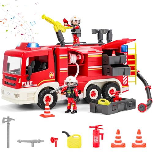 deAO Feuerwehrauto Spielzeug für Kinder, Groß Feuerwehr Spielzeugauto mit Sirene und Lichtern, Toys Feuerwehrmann, Modell Wasserpistole, Feuerlöscher, Geschenke Set für Jungen Mädchen ab 4 Jahren deAO Feuerwehrauto Spielzeug für Kinder, Groß Feuerwehr Spielzeugauto mit Sirene und Lichtern, Toys Feuerwehrmann, Modell Wasserpistole, Feuerlöscher, Geschenke Set für Jungen Mädchen ab 4 Jahren von deAO