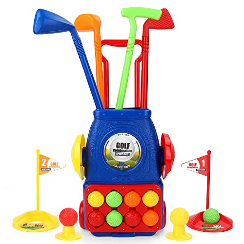 deAO Golf Set Spielzeug für Kinder, tragbares Sporting Golf-Set Kinder Golfschläger Set Spielzeug für Anfänger Kinder, Jungen, Mädchen,Golfspielzeug (Dunkelblau) von deAO