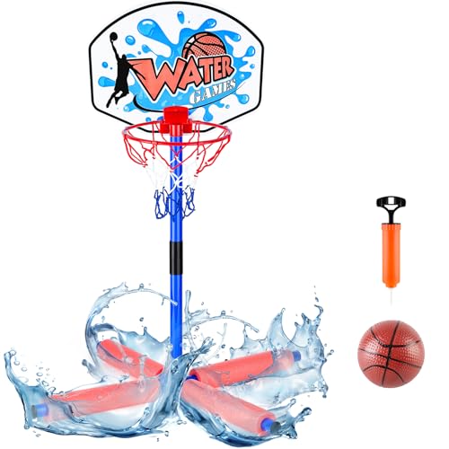 deAO Pool Spielzeug Wasser Basketball, Sommer Wasserspiel Floating Hoops Con Basketball und Luftpumpe, Wassersport Wettkampf, Sportspielzeug Für Erwachsene und Kinder von deAO