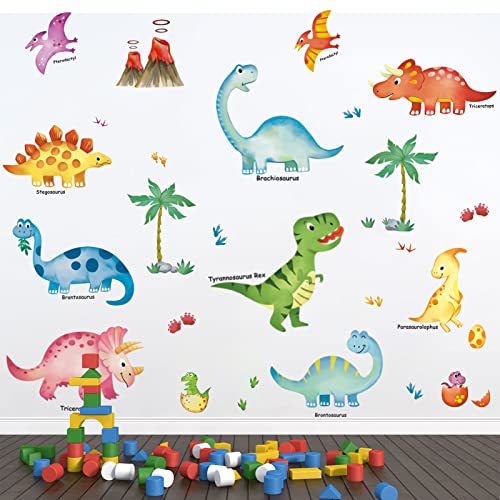 decalmile Wandtattoo Dinosaurier Wandaufkleber Junge Wandsticker Wohnzimmer Schlafzimmer Kinderzimmer Wanddeko von decalmile