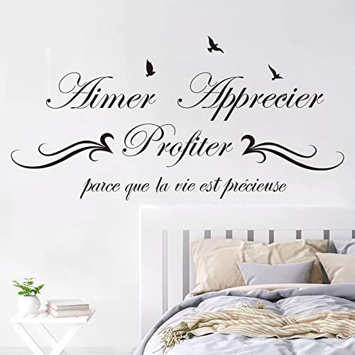 decalmile Wandtattoo Sprüche und Zitate Wandaufkleber Liebe Schwarz Schmetterlinge Wandsticker Schlafzimmer Wohnzimmer Esszimmer Wanddeko von decalmile