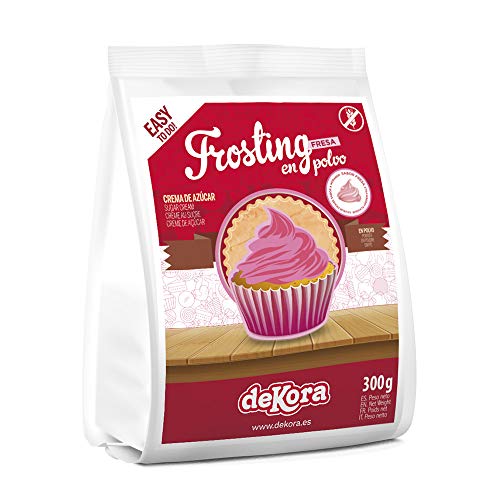 Dekora 230046 Frosting Pulver Erdbeercreme für Die Dekoration von Torten, Kuchen oder Cupcakes von dekora