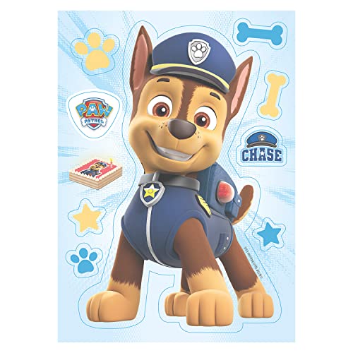 Dekora - Paw Patrol Chase Tortenaufleger aus zuckerfreiem Esspapier, Mittel von dekora