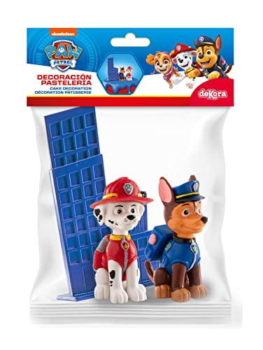 Dekora, Geburtstag Paw Patrol Set, Spielfigur Tortenaufsatz, 3 Stück Paw Patrol Kuchendekoration Figuren, Die Paw Patrol Tortendeko von dekora