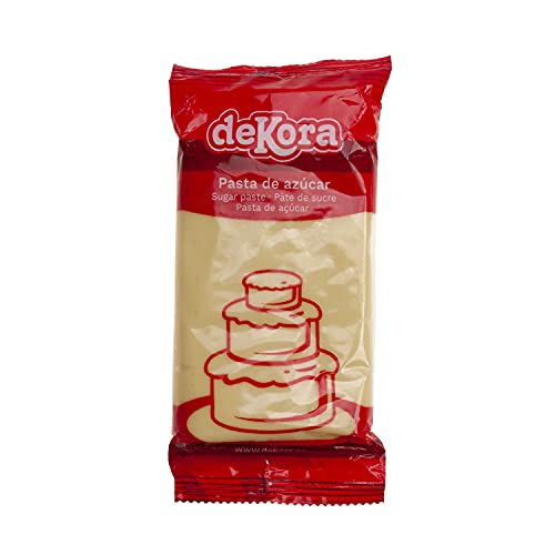 Dekora - Kuchendeko Fondant Gelb - Tortenfondant Zuckerpaste für Torten und Cupcakes - Rollfondant für die Herstellung aller Arten von Dekorationen - Einfaches Formen - 250 g von dekora