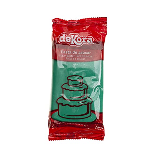 Dekora - Kuchendeko Fondant Grün - Tortenfondant Zuckerpaste für Torten und Cupcakes - Rollfondant für die Herstellung aller Arten von Dekorationen - Einfaches Formen - 250 g von dekora