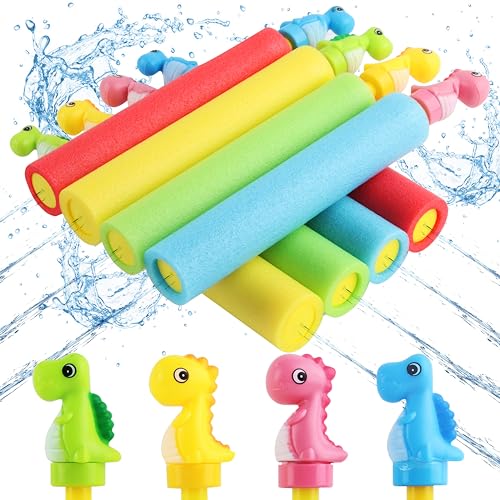 dellyy Wasserpistole, 8 Stück Wasserpistole Kinder, Schaumstoff Wasserspritzpistole Kinder, Wasserspielzeug Kinder, Water Gun für Sommer Pool Party Strand Wasserspielzeug Outdoor von dellyy