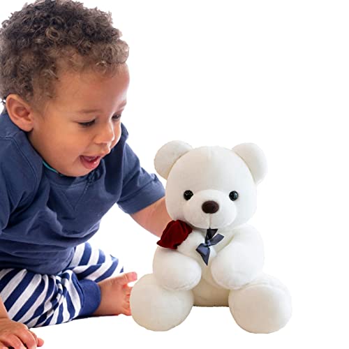 10/16 Zoll Teddybär Teddybär mit Rose | Weiches Plüschspielzeug für Geburtstagsgeschenke für Weihnachten, Valentinstag, süßes Hochzeitsdekor Delr von delr