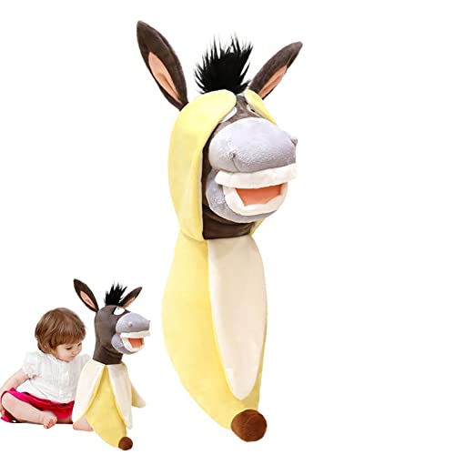 Gefüllte Bauernhoftiere | Donkey Plush Dekokissen mit Bananenschale - Kids Companion Plushie für weiche Sofabettdekoration, süße Kissenkissenpuppen zum Nickerchen, unterstützende Taille Delr von delr