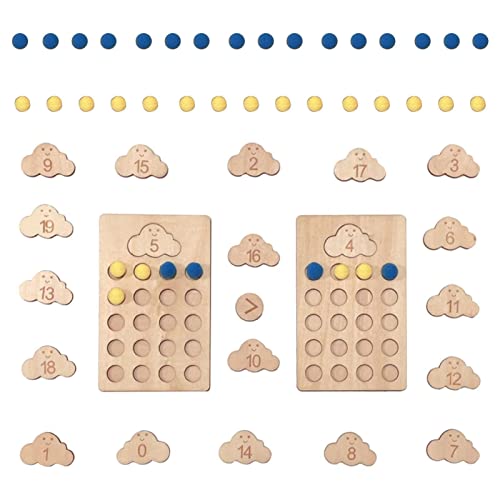 Holz Nummernschild - Wolke Nummernschilder Holz,Mathematik Zahlen für Kinder, Material für mathematische Manipulationen, Lernaktivitäten Kindergarten Huiba von delr