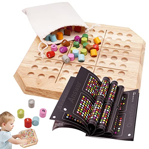 Holz Sudoku Brettspiel, Sudoku-Puzzles für Kinder, Sudoku Puzzles Brettspiel Spielzeug Holz Desktop Spiel Zug Logische Denkfähigkeit Delr von delr