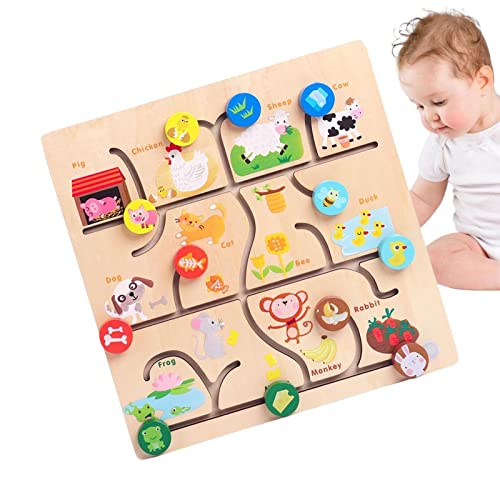 Pädagogisches Labyrinthspielzeug für Kinder | Wood Wander Maze Lernspielzeug mit Cartoon-Mustern - Reiseaktivitäten Brain Teasers Geschenk für Kinder spielen Delr von delr