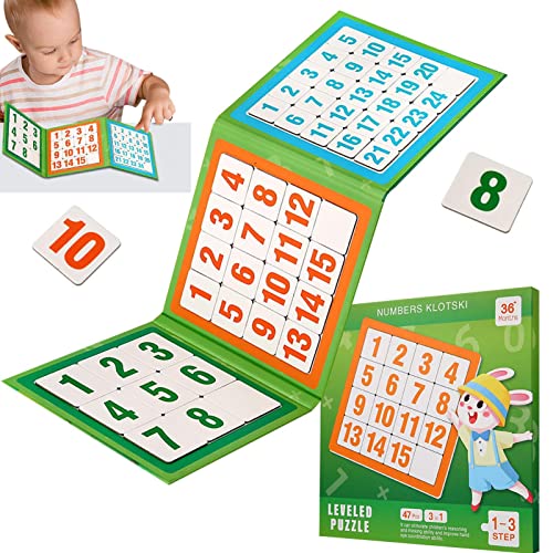 Schiebepuzzle, magnetisches Puzzle nach Zahlen für Kinder | Lernhilfe, klassisches Puzzlespiel, perfekt für Kinder, , Mädchen Delr von delr