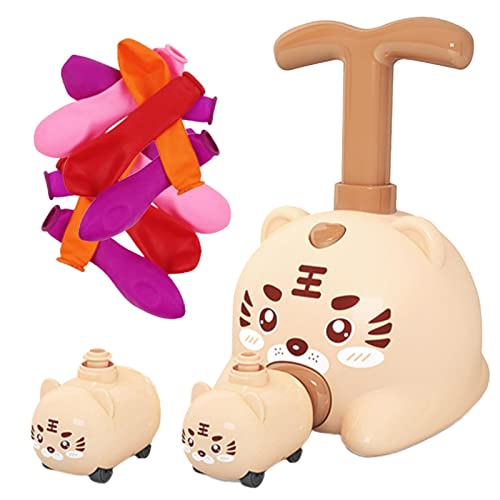 Schwein Ballon Pumpe Auto Spielzeug,Aerodynamisches Pumpenspielzeug für Kinder - Spaß pädagogisches luftbetriebenes Puzzle-Spielzeug-Set mit Startturm Geschenke für Kinder, Jungen, Mädchen Delr von delr