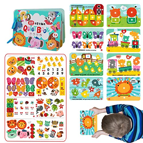 delr Leise Bücher für Kleinkinder | Vorschul-Lernaktivitäten Stickerbuch Dickes Papier Montessori Aktivitätsspielzeug | Kids Busy Book Spielzeug Lernreise von delr