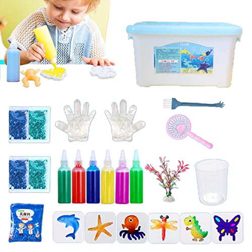 delr Magisches Wasser, Wasserspielzeug, Magic Gels 3D | Set zur Herstellung von Figuren Meereskreaturen, Cartoon-Stil, für Kindergeburtstag, Wasserperlen von delr