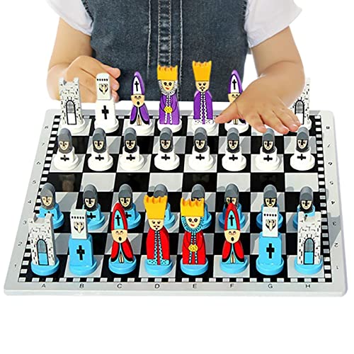 delr Niedliches Schachspiel, niedliche Spiele, Puppenbrett, aus Holz, tragbare Schachspiele, Reisen, frühzeitige Lernspiele für Kinder und Erwachsene delr Niedliches Schachspiel, niedliche Spiele, Puppenbrett, aus Holz, tragbare Schachspiele, Reisen, frühzeitige Lernspiele für Kinder und Erwachsene von delr