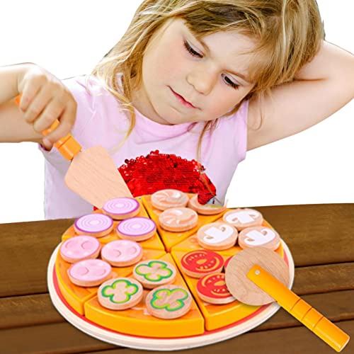 delr Pizza-Set – Pizza zum Ausschneiden, lustige Küche – so sieht aus, als würde man Lebensmittelspielzeug, Pizza-Set für Kinder, Pizza-Set für Kinder am meisten von delr