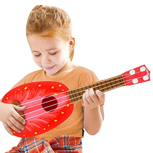 delr Ukulele für Anfänger | -Gitarre, Obst, Kinder, niedliche Ukulele, Reim, Entwicklung, Musik, Lernspielzeug für Kleinkinder von delr