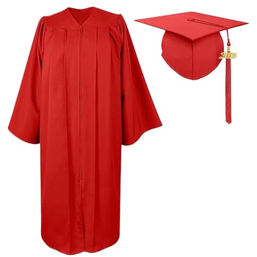 demaxiyad Abschlusskleid und Decke, Abschlusskleid für - Kleid mit Kaputzenset mit 2025 Quasten - Abschlussklasse 2025 Kleidung für die Zeremonie, rot, X-Small demaxiyad Abschlusskleid und Decke, Abschlusskleid für - Kleid mit Kaputzenset mit 2025 Quasten - Abschlussklasse 2025 Kleidung für die Zeremonie, rot, X-Small von demaxiyad