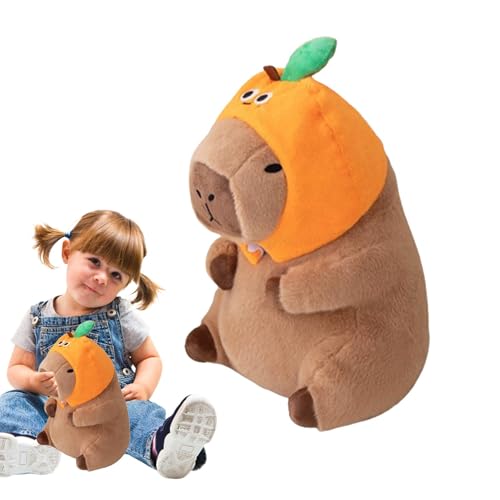 demaxiyad Capybara Stofftier, Capybara Spielzeug Plüsch | 11-Zoll-Plüschkissen mit hübscher Kopfbedeckung, Capybara-Kuscheltiere - Niedliches Capybara-Plüschtier für Erwachsene, Kinder und Mädchen von demaxiyad