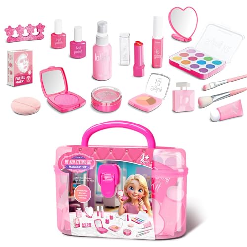 demaxiyad Make-up-Set für kleine Mädchen, Make-up-Set für Mädchen – Prinzessinnen-Make-up-Spielset, Innenspielzeug mit schöner Aufbewahrungsbox für Weihnachten demaxiyad Make-up-Set für kleine Mädchen, Make-up-Set für Mädchen – Prinzessinnen-Make-up-Spielset, Innenspielzeug mit schöner Aufbewahrungsbox für Weihnachten von demaxiyad