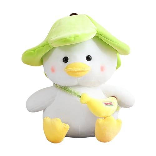 demaxiyad Niedliche Entenplüsch, Banana Ente,Weißer Cartoon Banana Duck Animal Doll - 25 cm/9,8 Zoll süße Stoffpuppe, weicher und entzückender schlafender Begleiter für und Mädchen von demaxiyad