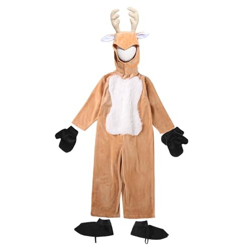demaxiyad Rentier-Kostüm für Weihnachten, Tierkostüme, Weihnachts-Hirschkleidung, weicher Overall, niedliches Outfit für 3–13 Jahre, Mädchen, Studenten, Schüler demaxiyad Rentier-Kostüm für Weihnachten, Tierkostüme, Weihnachts-Hirschkleidung, weicher Overall, niedliches Outfit für 3–13 Jahre, Mädchen, Studenten, Schüler von demaxiyad