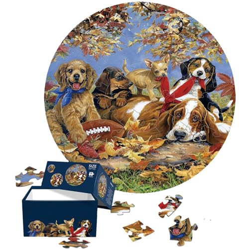 Riesiges Hund-Bodenpuzzle Für Kinder, 70-teiliges Großes Rundes Lernpuzzle, Bodenpuzzle Für Kinder, Kinder Im Von 3–8 Jahren Spielzeug Für Kleinkinder, Kinder, Jungen Und Mädchen von dewdat