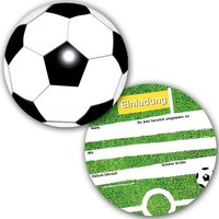 Einladungen als Fußball im 6er Pack mit Textfeldern für Ort, Zeit etc. von dh-konzept