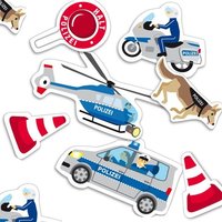 Polizei-Motivkonfetti mit Polizeiauto, Hubschrauber, Motorrad etc., 24 Teile von dh-konzept