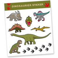 Stickerbogen "Dinosaurier" mit 8 Stickern, Gastgeschenke zum Kindergeburtstag von dh-konzept