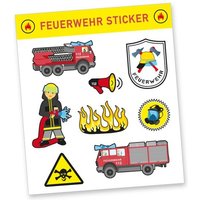 Stickerbogen "Feuerwehr" mit 8 Stickern, Gastgeschenke zum Kindergeburtstag von dh-konzept