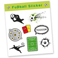 Stickerbogen "Fußball" mit 8 Stickern, Gastgeschenke zum Kindergeburtstag von dh-konzept