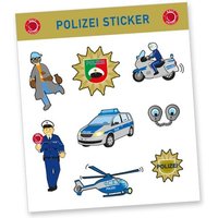 Stickerbogen "Polizei" mit 8 Stickern, Gastgeschenke zum Kindergeburtstag von dh-konzept